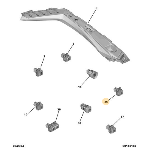 Orijinal �ok Fonksiyonlu Buton Blo�u Peugeot - 5008 P74 GT  98266281ZD