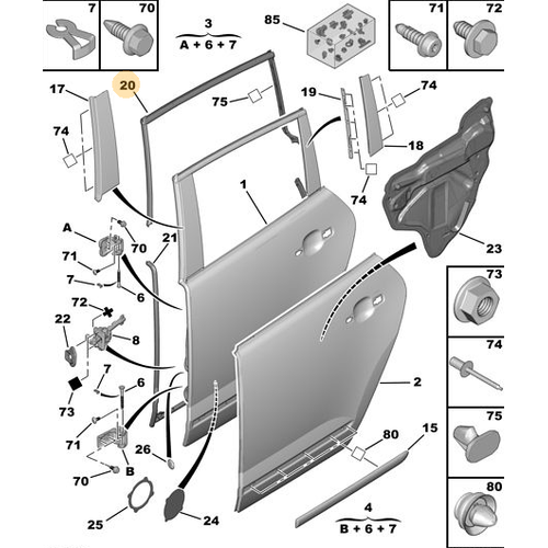 Orijinal Arka Kap Fitili Sa 3008 T84    9025P8