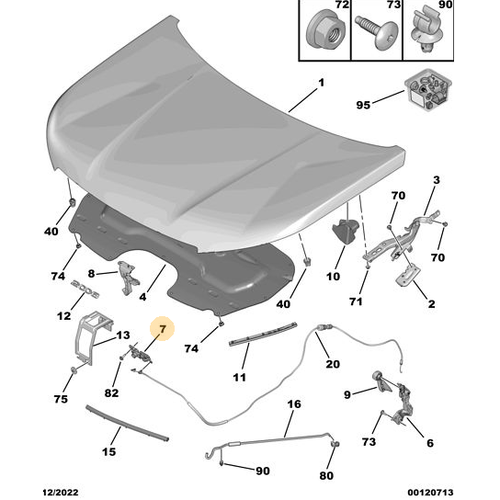 Orijinal  Motor Kaputu Kilidi DS4 2008 P24E 508 R8 9822710780