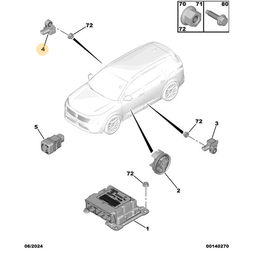 Orijinal Darbe Sens�r�  �n/Sol  Peugeot - 5008 P74 GT  9851496980