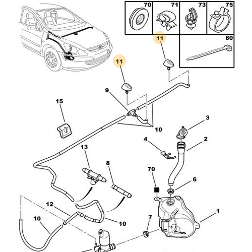 ORIJINAL 307 Cam Su Fiskiye Memesi 6438H4