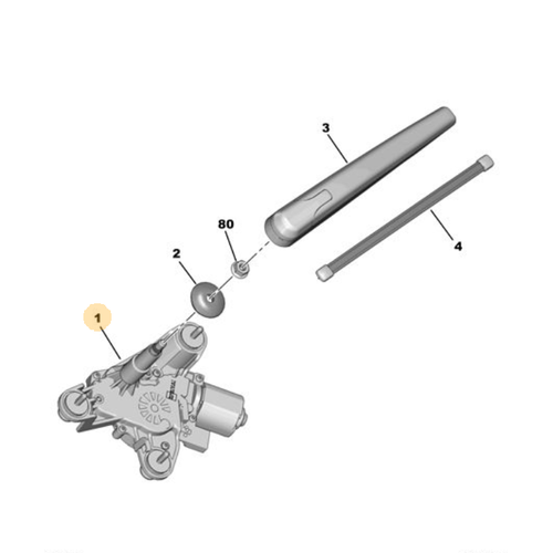 Orijinal Arka Cam Silecek Motoru 208 308 P5  2008 P24E  9819900080