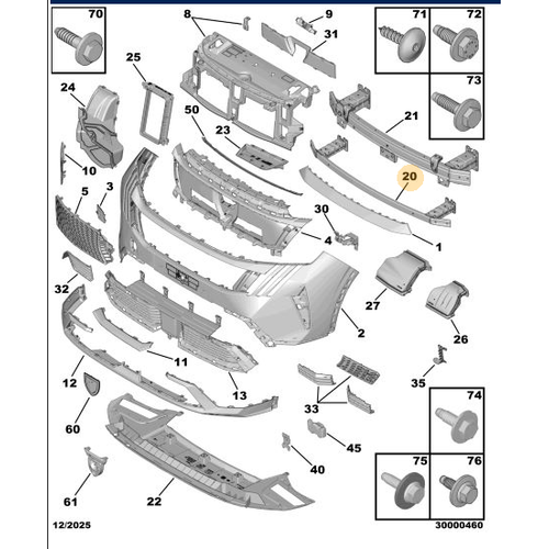 Orijinal �n Tampon Darbe Emici Demir (5008 P74 GT / 3008-P64)   9839587180