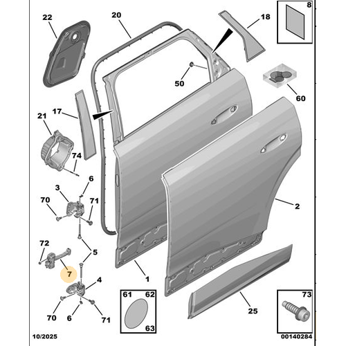 Orijinal Arka Kap� Gergisi   Peugeot - 5008 P74 GT   9841048980