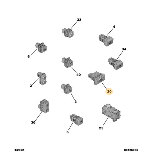 Orijinal DS4 Ara Start-Stop Kumandas    98376671XU