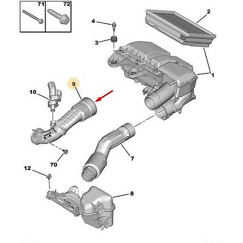 ORIJINAL 1.5 HAVA F�LTRE HORTUM 9810921180
