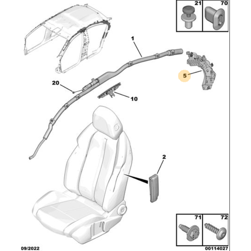 Orijinal 508 Hava Yast Deflektr Sa R8    9818122180
