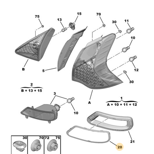 Orijinal Arka Lamba Giydirmesi Sa 3008 T84  9825587580