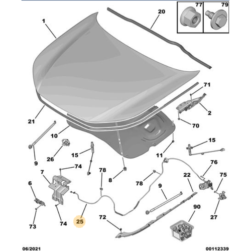 Orijinal 508 Kaput Kumandas R8   9813769380