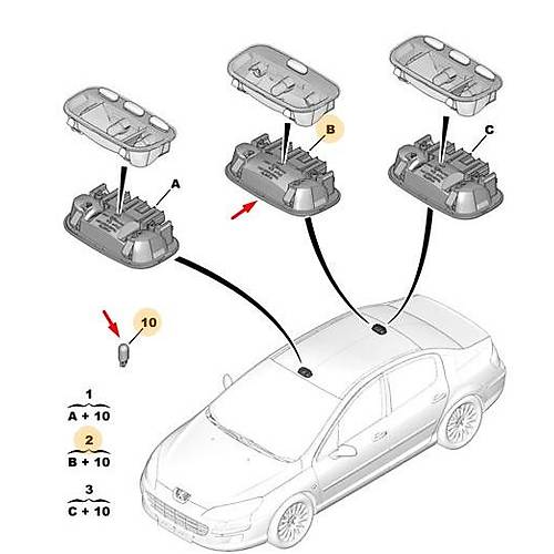 ORIJINAL 307 Arka Tavan Lambas�    6362N4