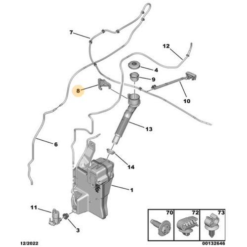 Orijinal 2008 Cam Suyu Depo Borusu Mesnedi P24E  9828381280