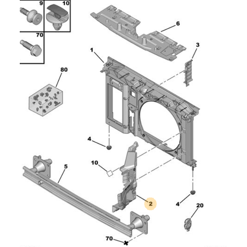 Orijinal n Panel Hava Blmesi Sol 3008 T84   7104JR