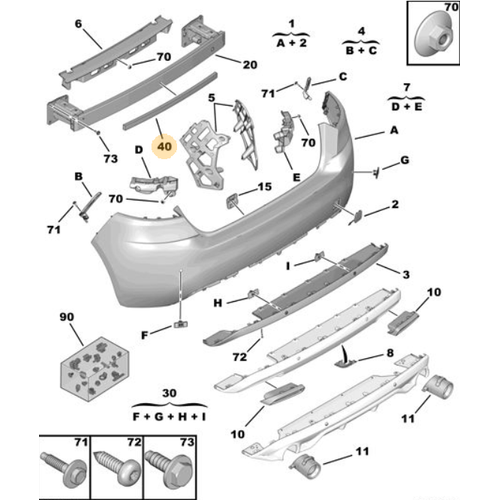 ORIJINAL ARKA TAMPON DARBE EMC TAKVYES 308 T9    9807256580