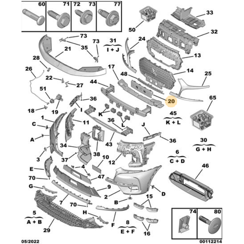 Orijinal DS7 X74 n Tampon Plaka  Mesnedi  9819737580