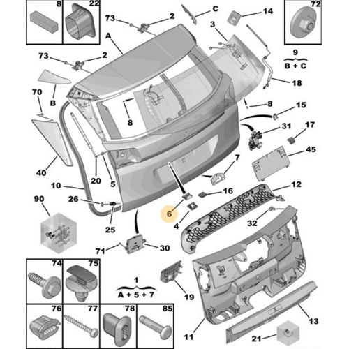 Orijinal  Arka Kamera Destei  3008 P84E  5008 P87E  9813819080