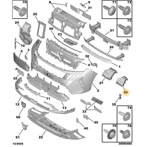 Orijinal �n Tampon Hava Giri� Kanal� - Arka   Peugeot - 5008 P74 GT   9845781780