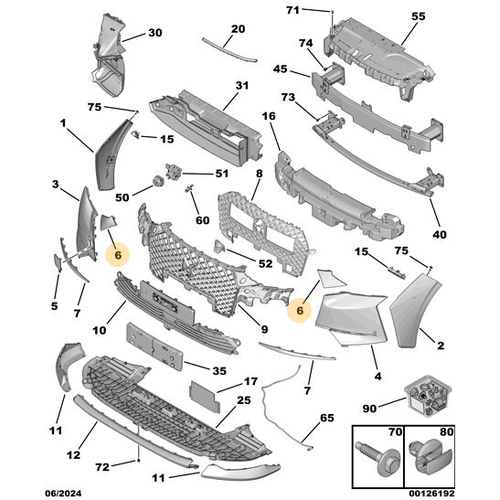 Orijinal DS4 n Tampon Izgara tas Sol    983440101T