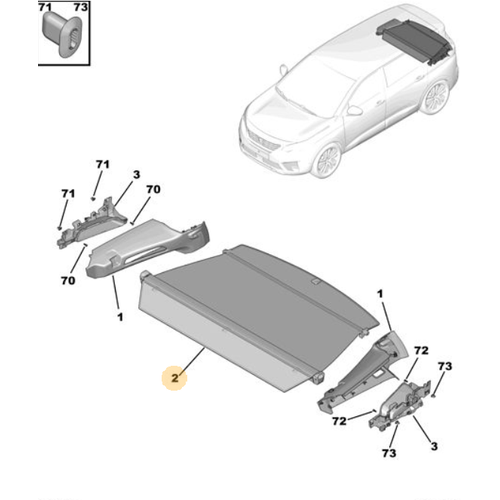 Orijinal 5008 Bagaj Tentesi P87E   98371798ZD