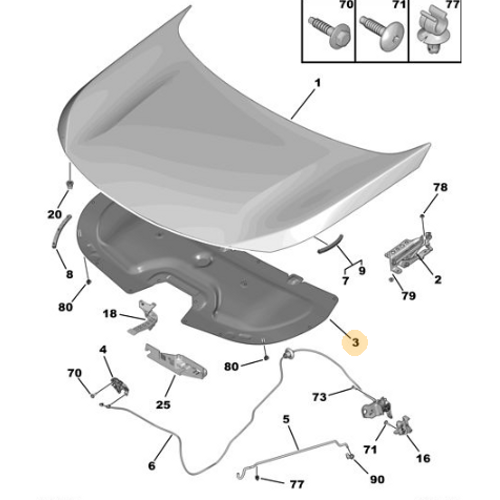 Orijinal  Kaput Keesi  3008  P84E 5008 P87E  9811545980