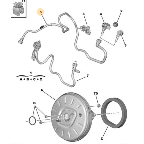 Orijinal 208 P21 VAKUM HORTUMU 9824043980