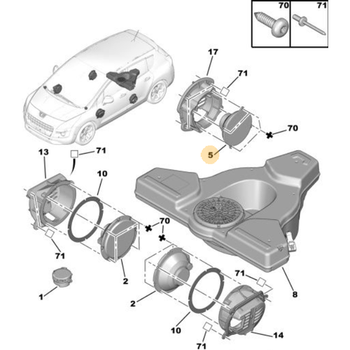 Orijinal Hoparlr 3008 T84  5008 T87  6562AE