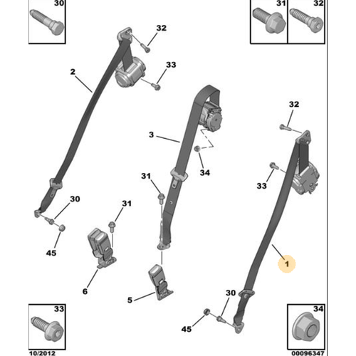 Orijinal 2008 Arka Emniyet Kemeri Makaras Sol A94F    96781657Xy