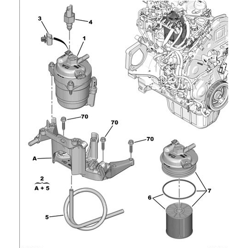 ORIJINAL MAZOT FILTRESI  EURO6 (DV6FC/120-BG) (308-T9/3008-P84)   9801366680