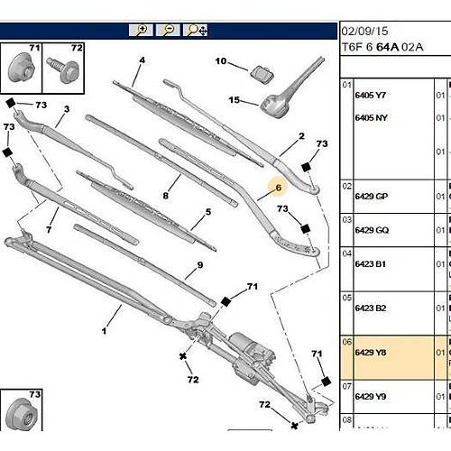 ORIJINAL 307 Sol �n Silecek Kolu  6429Y8