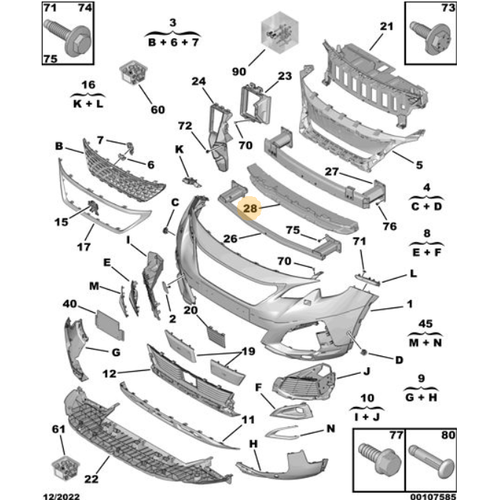 Orijinal  n Panel Darbe Emici 3008 P84E 5008 P87E 9811670480