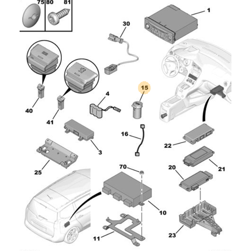 Orijinal  5008 USB Giri T87   96645227ZD