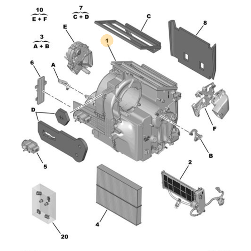 Orijinal Evaporatr Kutusu 308 P5 408    9837588380