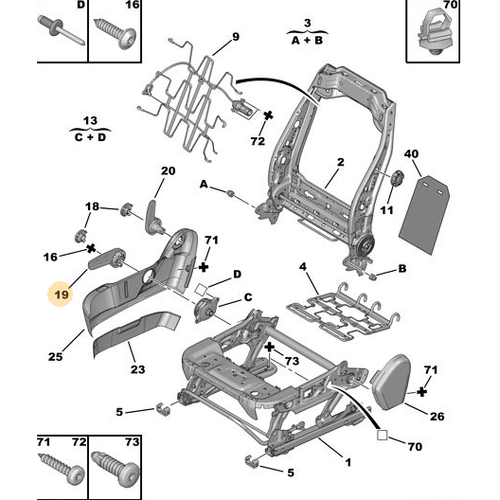 Orijinal n Koltuk Ykseltme Kolu Sa  3008 T84    889681