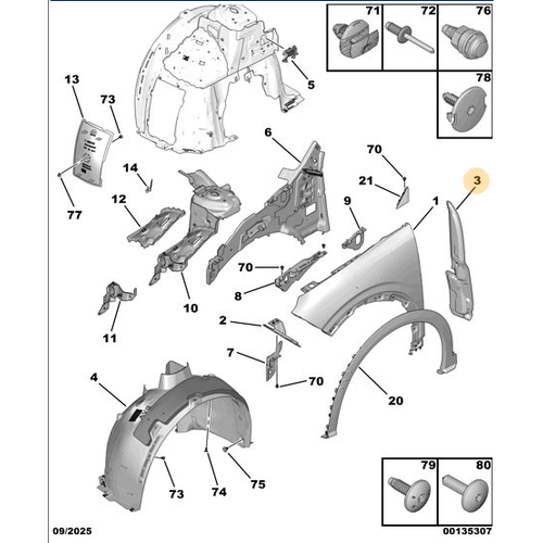 Orijinal �n �amurluk - Sol - Arka Lastik   Peugeot - 5008 P74 GT   9839755380