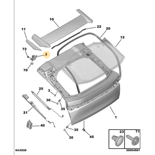 Orijinal Arka Kapak Mente�esi - Sol   Peugeot - 5008 P74 GT / 3008 P64  9844386680