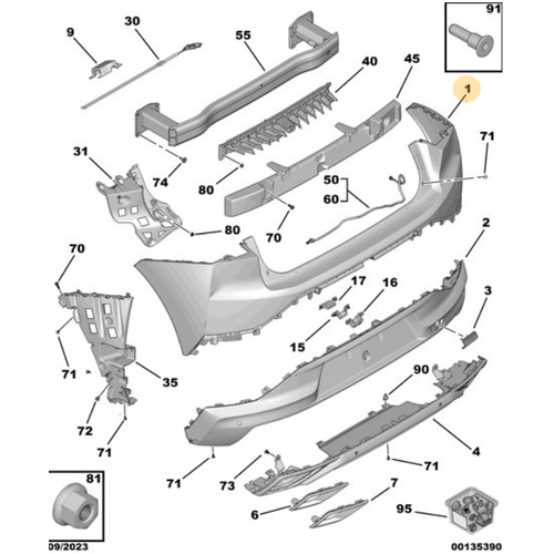 Orijinal DS4 Arka Tampon  168280811T