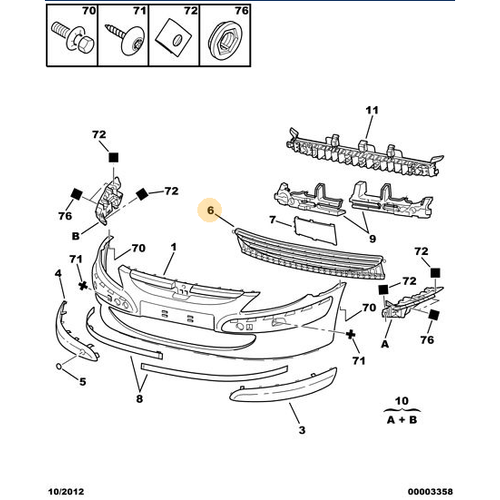 ORIJINAL �N TAMPON ALT IZGARA  7414W6