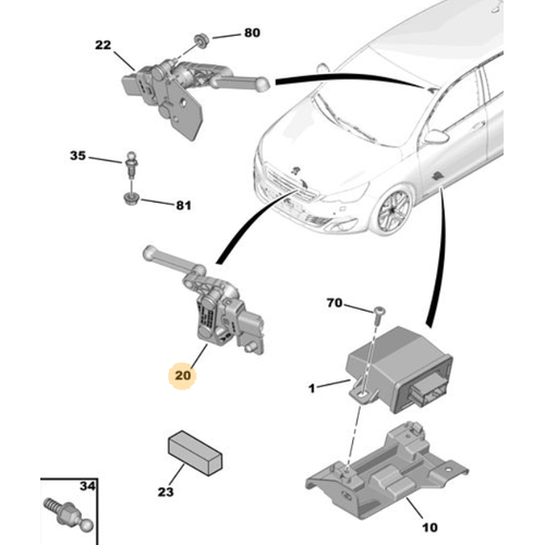 Orijinal Kasa Ykseklik Sensr n 308 408 3008 P84E  5008 P87E  508 R8 9817423180