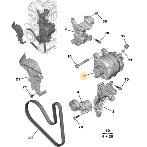 ORIJINAL  ALTERNATR  308 T9   9809391880