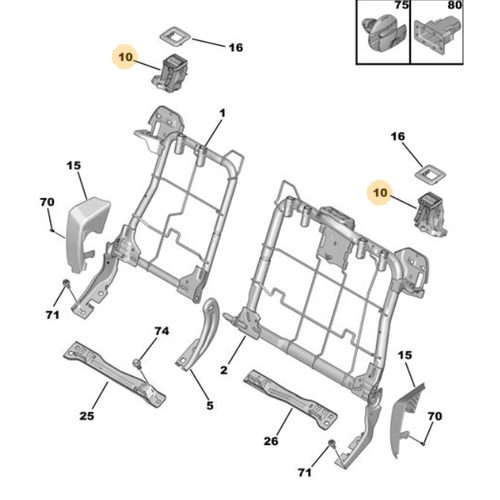 Orijinal Arka Koltuk Srtlk Kilidi Sa DS4 208 308 408 2008  P24E  9810053680