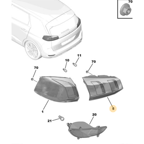Orijinal  5008  Arka Stop Sa  P87E   9811027780