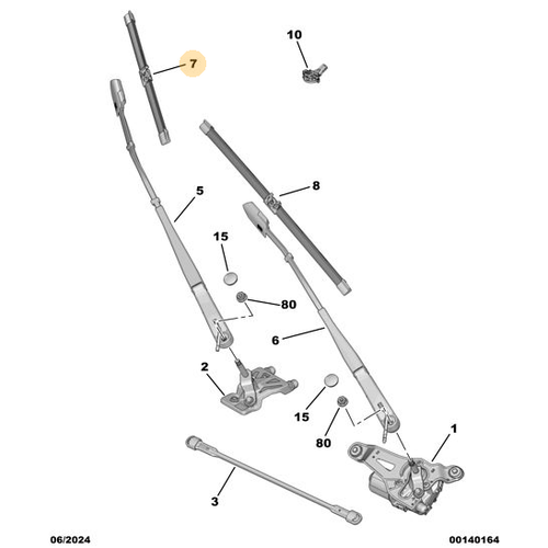 Orijinal Sa� �n Silecek  5008 P74 GT / 3008-P64   9844662080