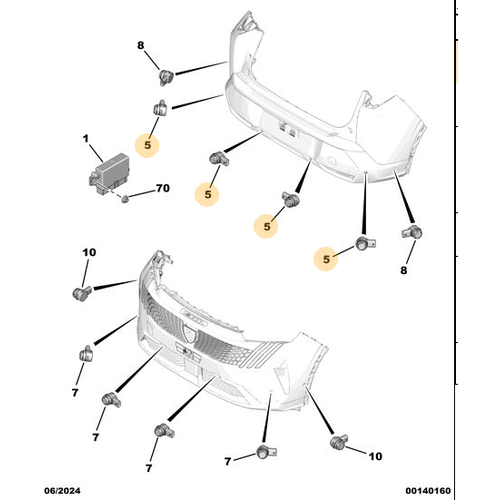 Orijinal  Park Sens�r� 5008 (P74) GT C4 X DS4  DS7 X74 308 P5  2008 P24E 508 R8  Rifter K9 1633559380