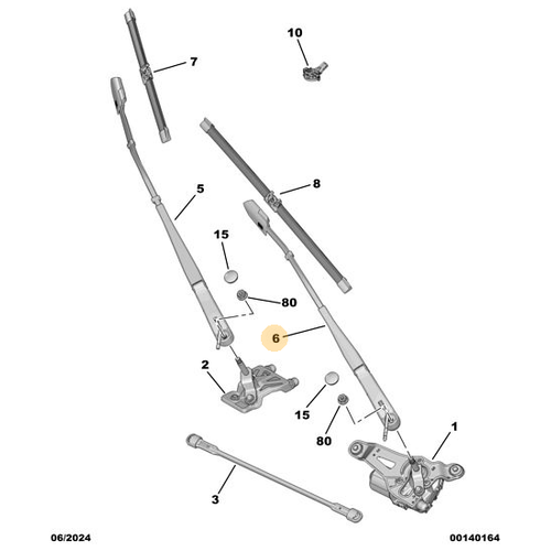 Orijinal Cam Silecek Kolu - Sa�  Peugeot - 5008 P74 GT  9844661680