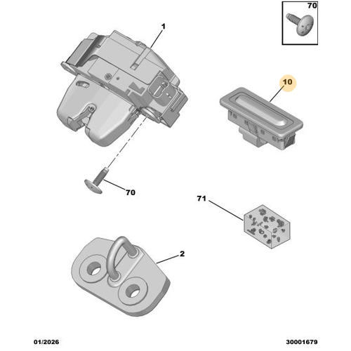 Orijinal Bagaj Kapa�� A�ma Kilit Butonu DS4 208 408 5008 P74 GT  9820395580