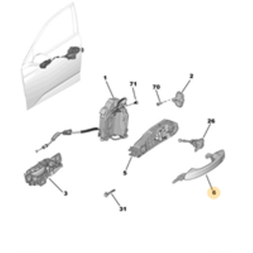 Orijinal Kap� Kolu - Sol - 308 P5 408 5008 P74 GT   984042321T