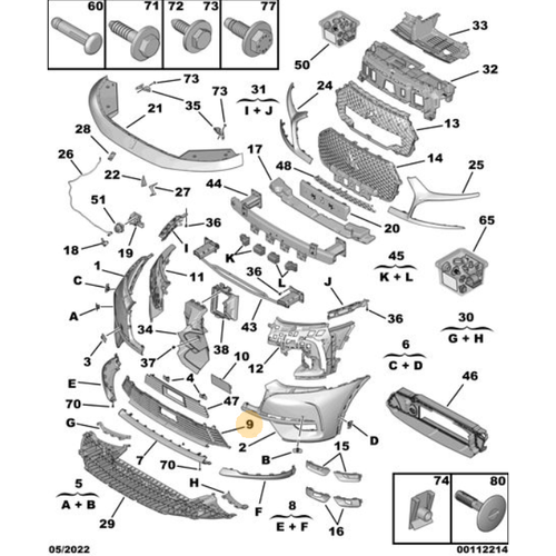 Orijinal DS7 X74 n Tampon Orta Izgara Makyajsz Kasa    1629432780