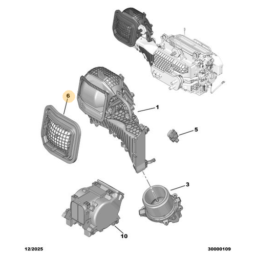 Orijinal Klima Alt Hava Kanal� / Borusu  Peugeot - 5008 P74 GT  9848207680