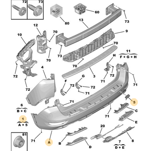 Orijinal 5008 Arka Tampon P87E 1619231280