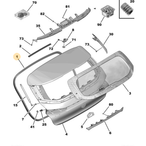 ORIJINAL  BAGAJ KAPAK ARA FTL 308 P5 (ASTRA-OV5)   9839275180