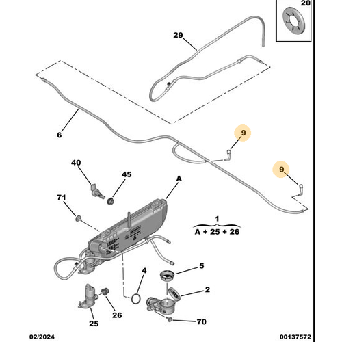 Orijinal Cam Y�kay�c� Hortum Rakoru 408 5008 P74 GT  9813043780